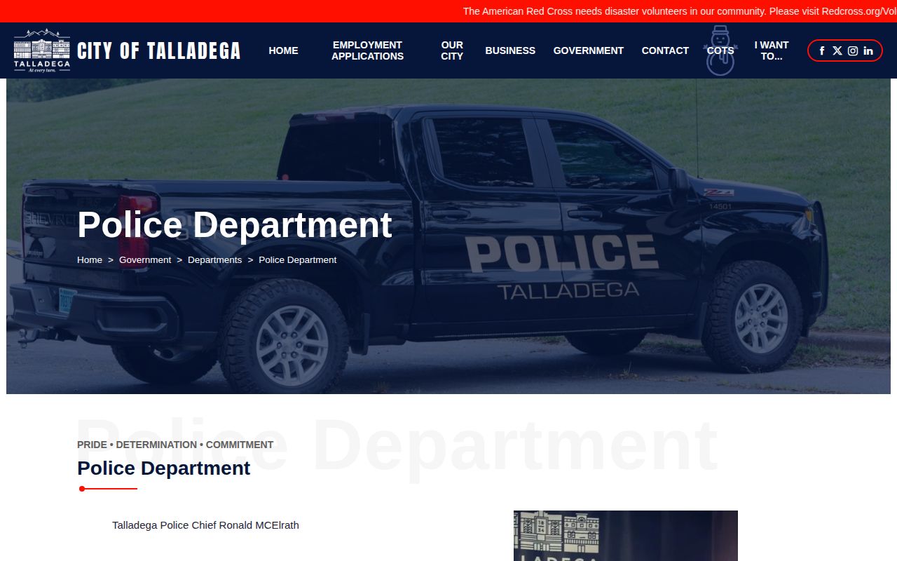 Talladega Police Department source for Talladega arrest records