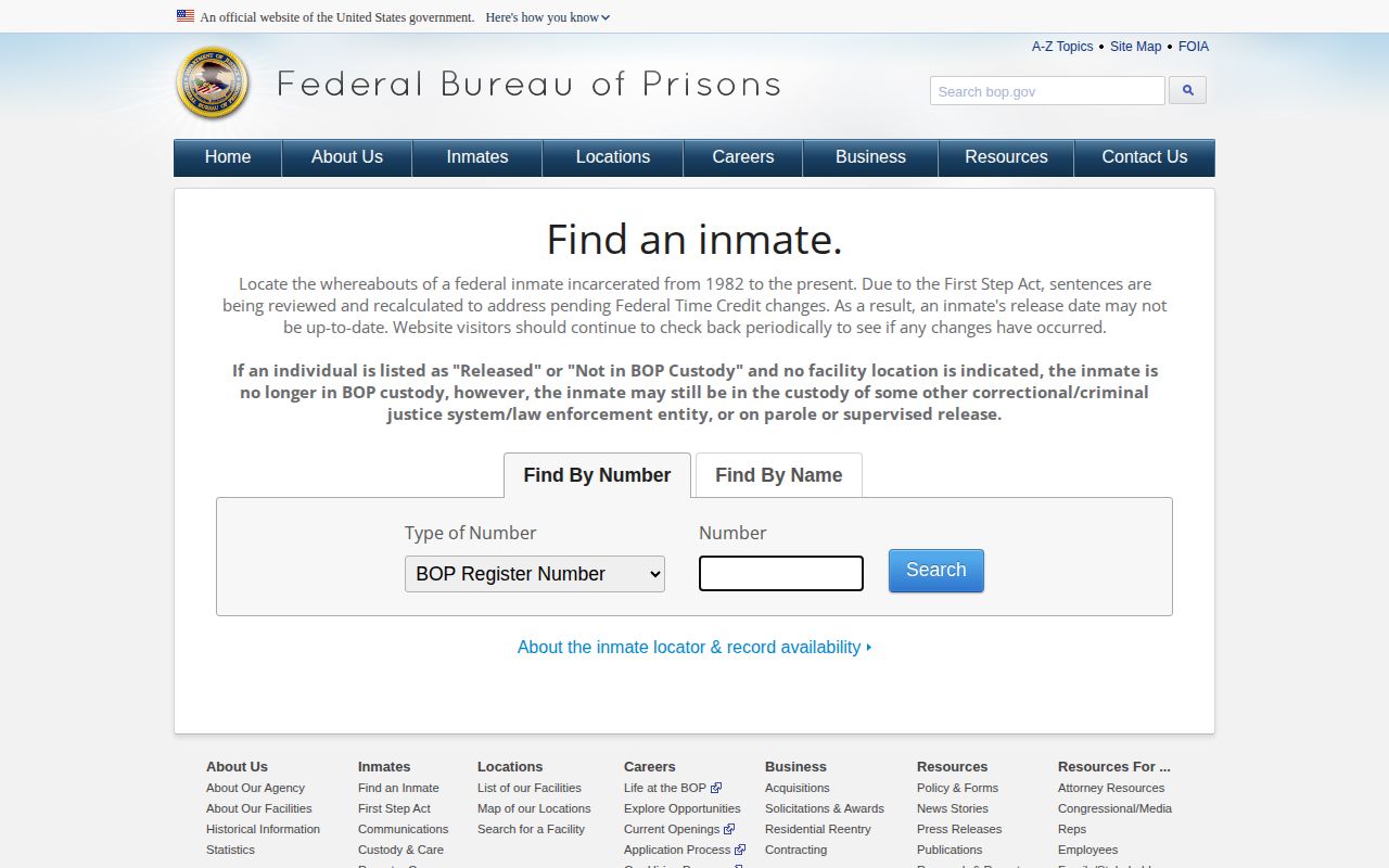 Federal inmate locator distinguished from Talladega County booking records