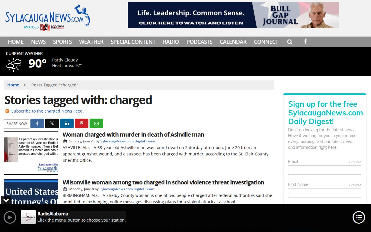 Talladega County mugshots and charged news section from SylacaugaNews